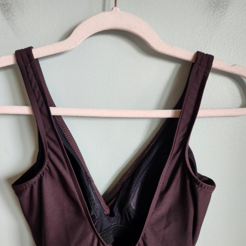 Miraclesuit Swimsuit 8 Brown Women's Swim Dress One Piece Bathing Suit - Picture 6 of 10